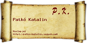 Patkó Katalin névjegykártya