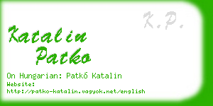 katalin patko business card