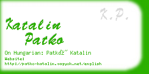 katalin patko business card